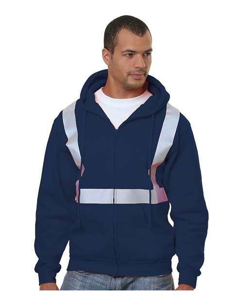 Bayside Men's USA-Made Hi-Visibility Full-Zip Hooded Sweatshirt