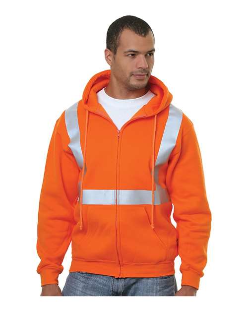 Bayside Men's USA-Made Hi-Visibility Full-Zip Hooded Sweatshirt