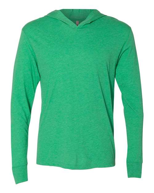 Next Level Unisex Triblend Hooded Long Sleeve Pullover T-Shirt in Envy