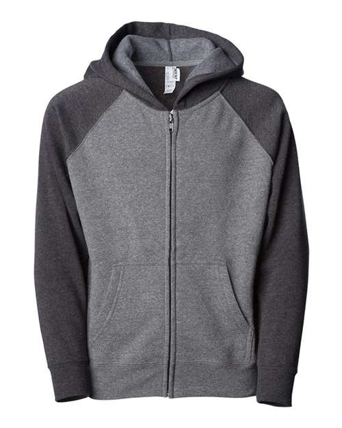 Independent Trading Co. Toddler Lightweight Special Blend Raglan Zip Hood