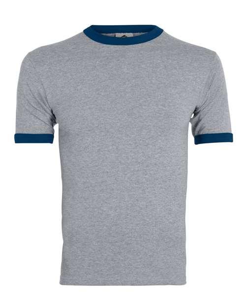 Augusta Sportswear Youth Ringer T-Shirt in Athletic Heather/ Navy