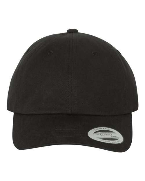 YP Classics Peached Cotton Twill Dad Hat in Black