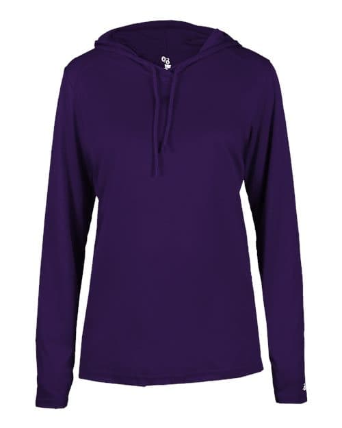 Badger Women's B-Core Hooded Long Sleeve T-Shirt