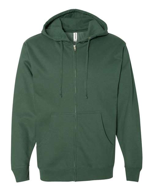 Independent Trading Co. Unisex Midweight Full-Zip Hooded Sweatshirt in Alpine Green