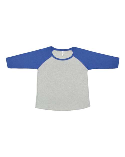 LAT Women's Curvy Collection Baseball Three-Quarter Sleeve Tee