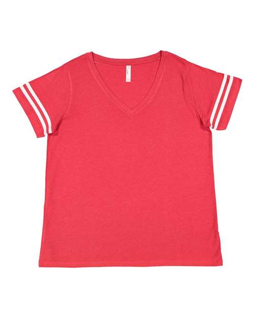 LAT Women's Curvy Collection Vintage Football Tee
