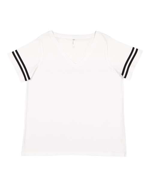 LAT Women's Curvy Collection Vintage Football Tee