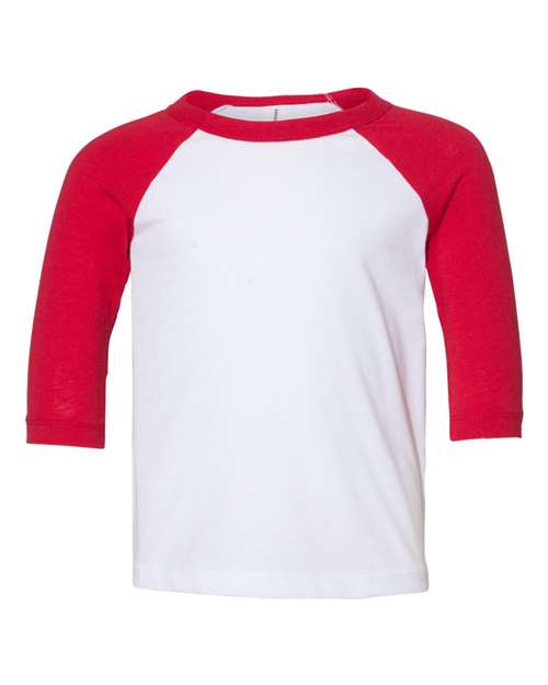 BELLA + CANVAS Toddler Three-Quarter Sleeve Baseball Tee