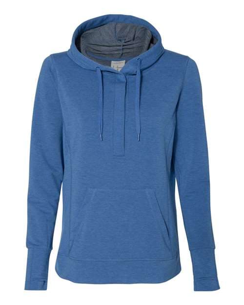 J. America Women’s Omega Stretch Snap-Placket Hooded Sweatshirt