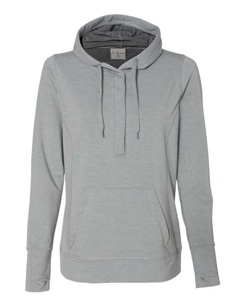 J. America Women’s Omega Stretch Snap-Placket Hooded Sweatshirt