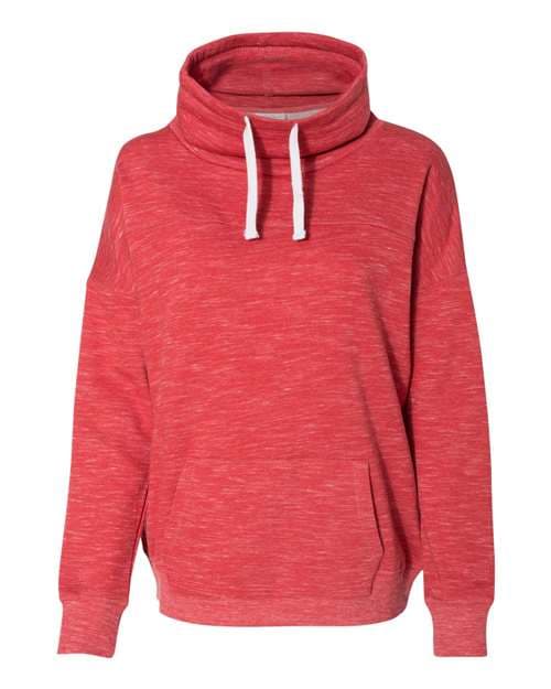 J. America Women’s Mélange Fleece Cowl Neck Sweatshirt