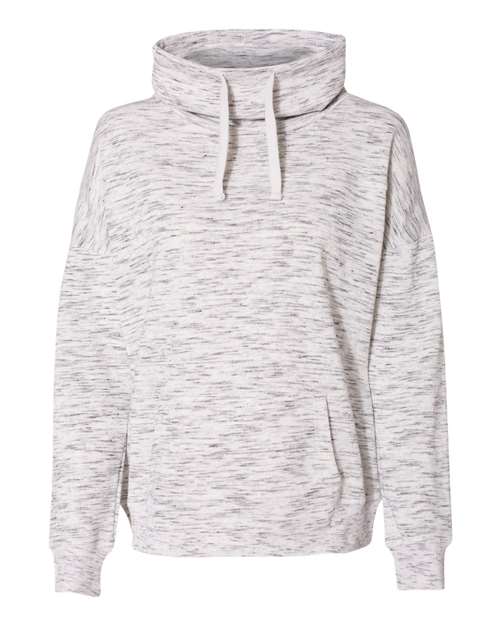 J. America Women’s Mélange Fleece Cowl Neck Sweatshirt