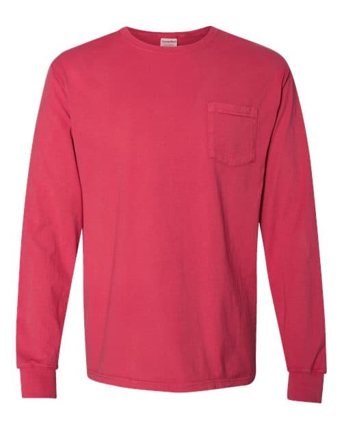 ComfortWash by Hanes Unisex Garment-Dyed Long Sleeve T-Shirt With a Pocket