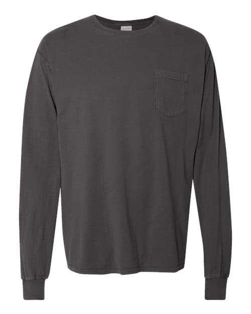 ComfortWash by Hanes Unisex Garment-Dyed Long Sleeve T-Shirt With a Pocket