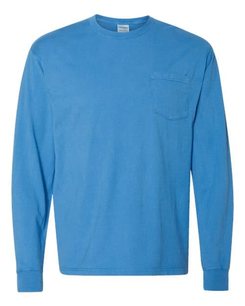 ComfortWash by Hanes Unisex Garment-Dyed Long Sleeve T-Shirt With a Pocket