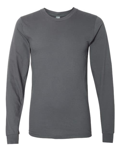 American Apparel Unisex Fine Jersey Long Sleeve Tee in Asphalt