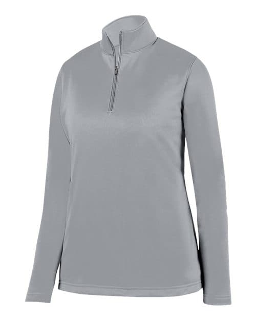 Augusta Sportswear Women's Wicking Fleece Quarter-Zip Pullover in Athletic Grey