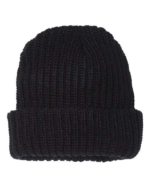 Sportsman 12" Chunky Cuffed Beanie in Black