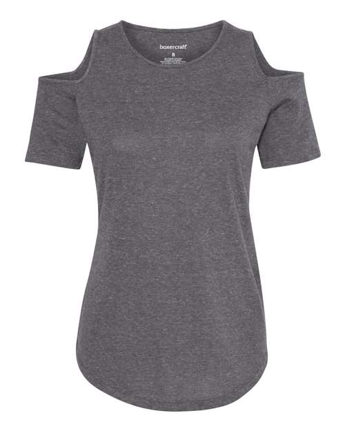 Boxercraft Women's Cold Shoulder T-Shirt in Granite