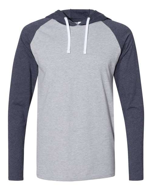 LAT Unisex Fine Jersey Hooded Long Sleeve Raglan Tee