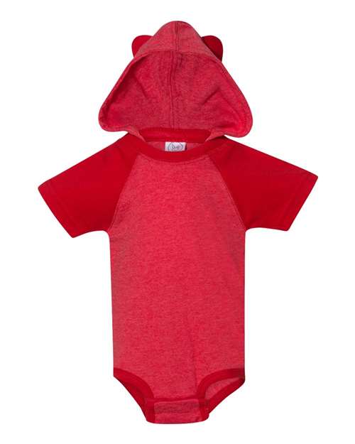 Rabbit Skins Infant Fine Jersey Raglan Bodysuit with Hood & Ears