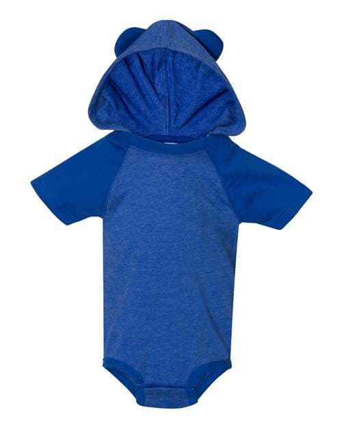 Rabbit Skins Infant Fine Jersey Raglan Bodysuit with Hood & Ears