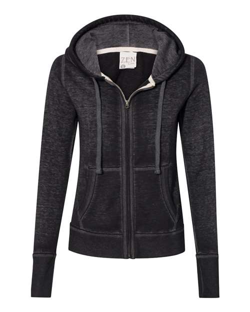 J. America Women's Zen Fleece Full-Zip Hooded Sweatshirt
