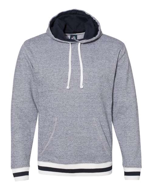 J. America Unisex Peppered Fleece Lapover Hooded Sweatshirt