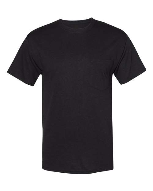 Hanes Unisex Workwear Pocket T-Shirt in Black