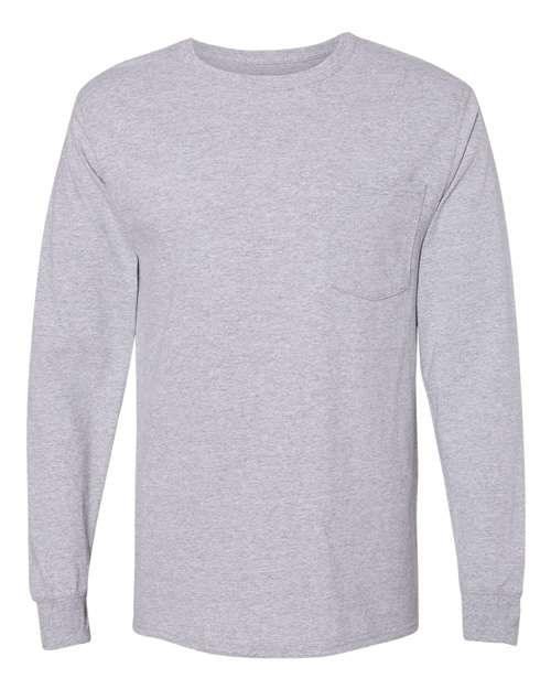 Hanes Unisex Workwear Long Sleeve Pocket T-Shirt