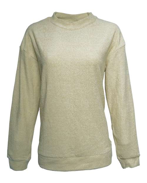 J. America Women's Weekend Terry Mock Neck Pullover