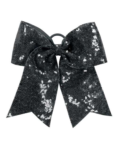 Augusta Sportswear Sequin Cheer Hair Bow in Black
