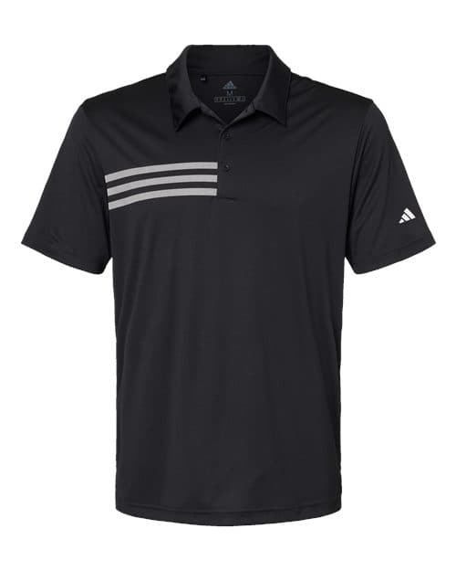 Adidas Men's 3-Stripes Chest Polo in Black/ White
