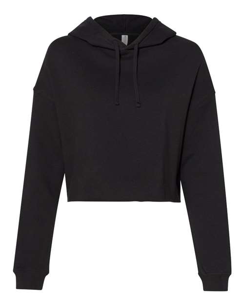 Independent Trading Co. Women’s Lightweight Crop Hooded Sweatshirt in Black