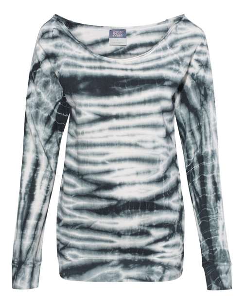 MV Sport Women's French Terry Off-the-Shoulder Tie-Dyed Sweatshirt