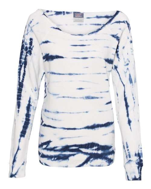 MV Sport Women's French Terry Off-the-Shoulder Tie-Dyed Sweatshirt