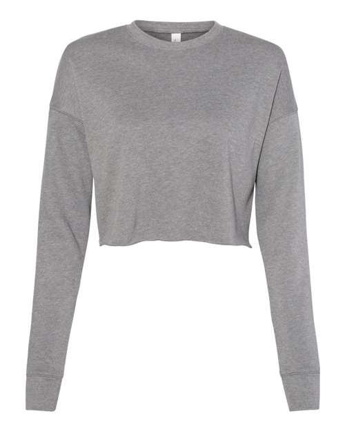 BELLA + CANVAS Women's Crop Crewneck Sweatshirt in Deep Heather