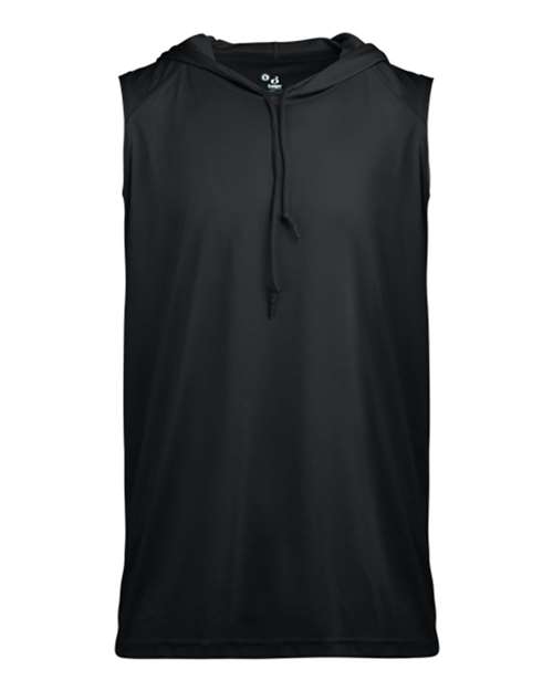 Badger Youth B-Core Hooded Sleeveless T-Shirt in Black