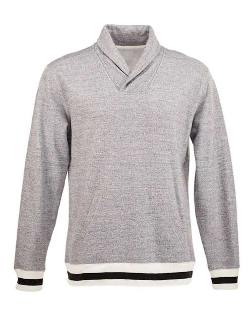 J. America Men's Peppered Fleece Shawl Collar Sweatshirt