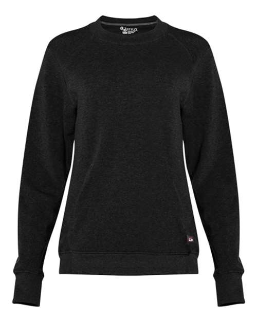 Badger Women's FitFlex French Terry Crewneck Sweatshirt in Black