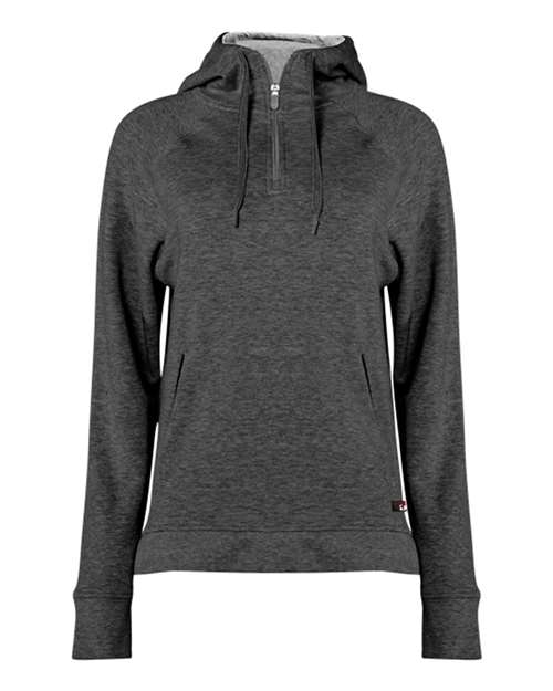 Badger Women's FitFlex French Terry Quarter-Zip Hooded Pullover
