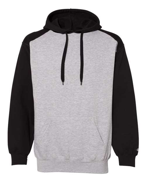 Badger Unisex Sport Athletic Fleece Hooded Sweatshirt in Oxford/ Black