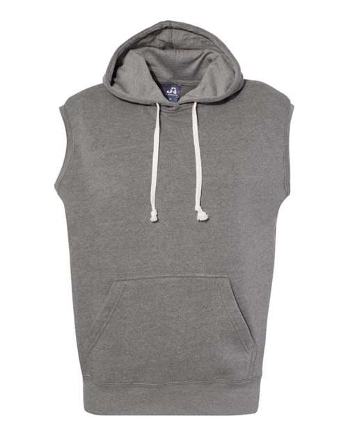 J. America Men's Triblend Sleeveless Hooded Sweatshirt