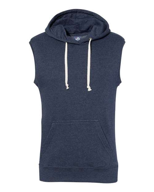 J. America Men's Triblend Sleeveless Hooded Sweatshirt