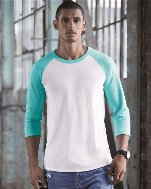 JERZEES Premium Blend Ringspun Three-Quarter Sleeve Raglan Baseball T-Shirt
