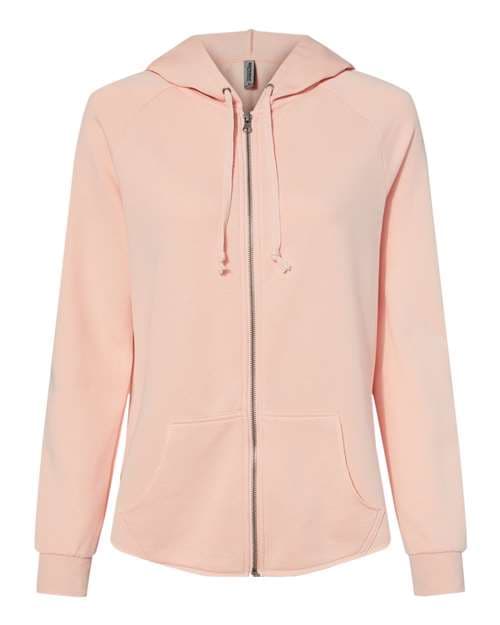 Independent Trading Co. Women's California Wave Wash Full-Zip Hooded Sweatshirt