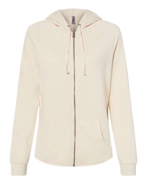 Independent Trading Co. Women's California Wave Wash Full-Zip Hooded Sweatshirt