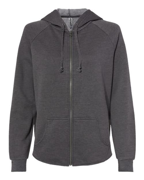 Independent Trading Co. Women's California Wave Wash Full-Zip Hooded Sweatshirt