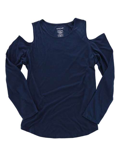 Boxercraft Women's Cold Shoulder Long Sleeve T-Shirt