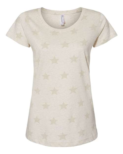 Code Five Women's Star Print Scoop Neck Tee